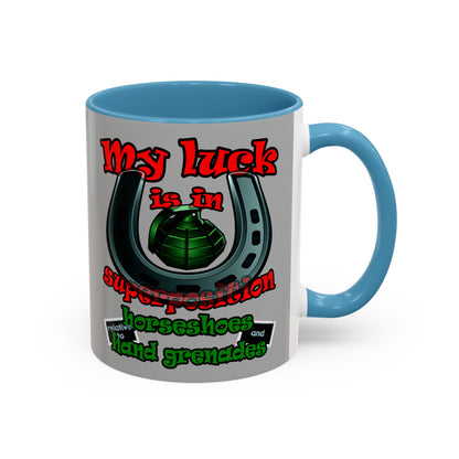 my luck - Accent Mug (light grey)