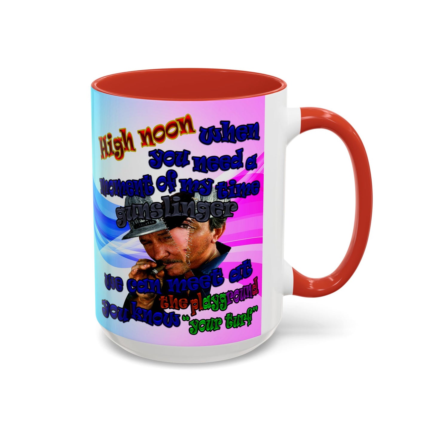 high noon - Accent Mug (light blue-pink wave)