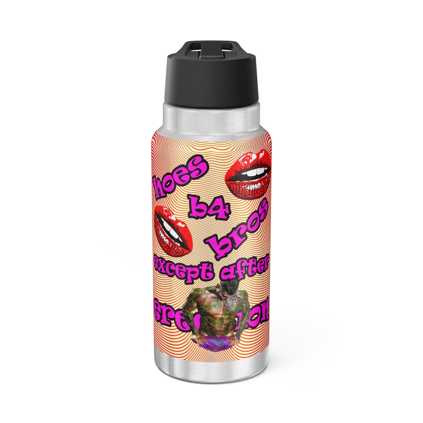 hoes b4 bros - Gator Tumbler, 32oz  (yellow-orange wave)