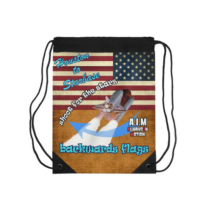 shoot for the stars - Drawstring Bag (dichromatic brown papyrus)