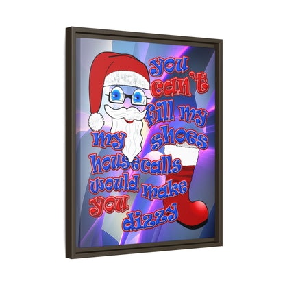 santa's shoes - framed canvas art (grey-pink wave)