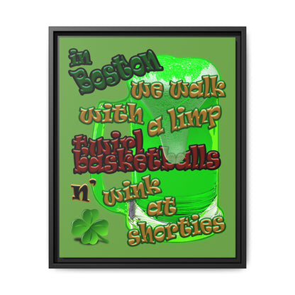 celtics logo - framed canvas art (green)
