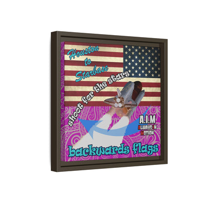 shoot for the stars - framed canvas art (pink swirl)