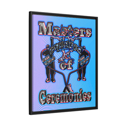 em cee squared - framed canvas art (light blue-purple wave)