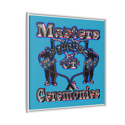 em cee squared - framed canvas art (turquoise)