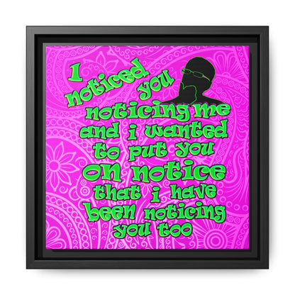 noticed you noticing - framed canvas art (pink swirl)