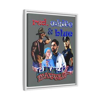 rw&b lives matter - framed canvas art (dark grey)