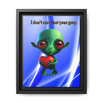 I don't care that your grey - framed canvas art (blue-white wave)