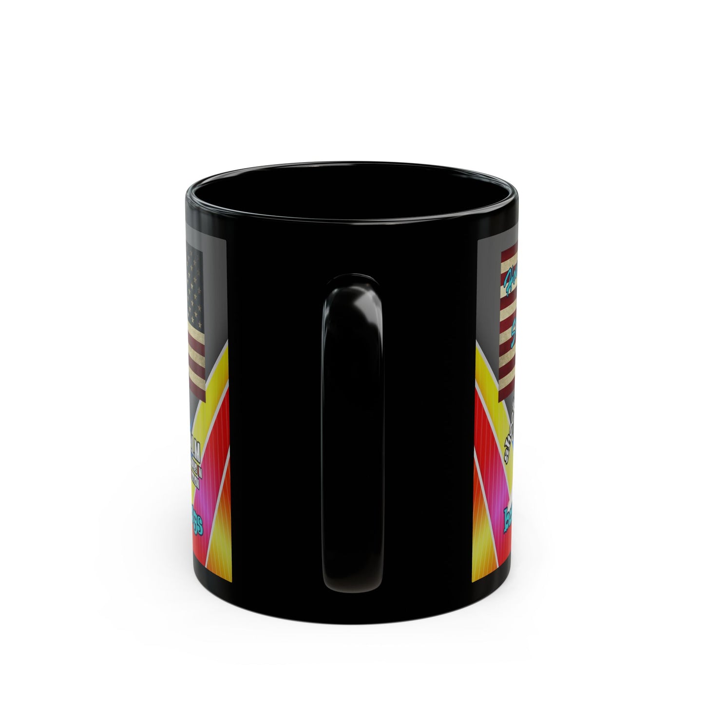 shoot for the stars - Black Mug (rainbow split)