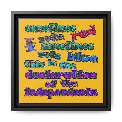 declaration of the independents - framed canvas art (yellow)