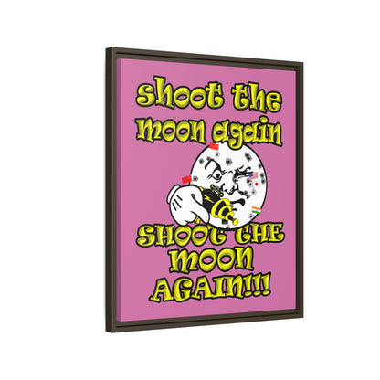 shoot the moon again - framed canvas art (light pink)