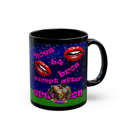 hoes b4 bros - Black Mug ('snoops' background)