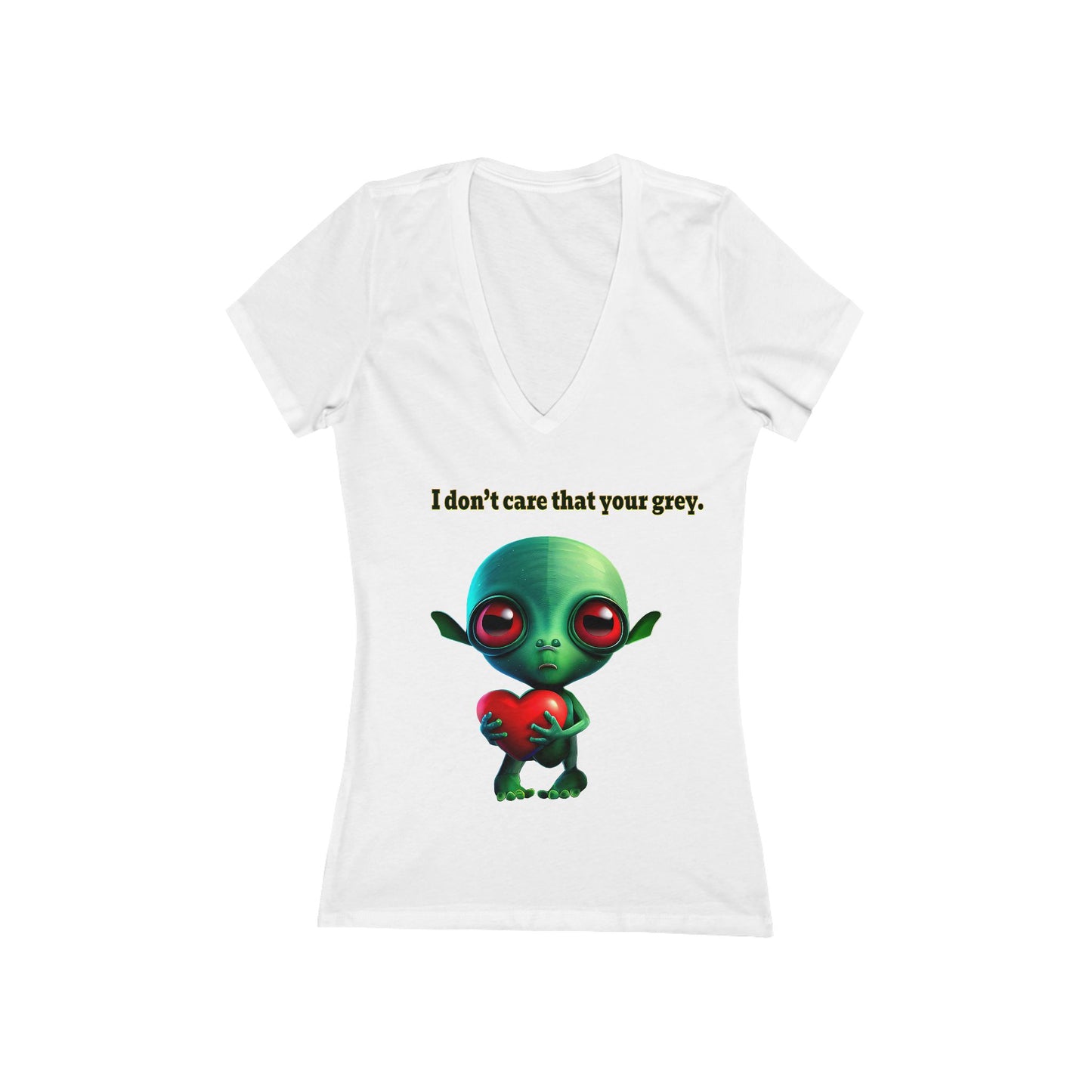 I don't care that your grey - Women's Jersey Short Sleeve Deep V-Neck Tee