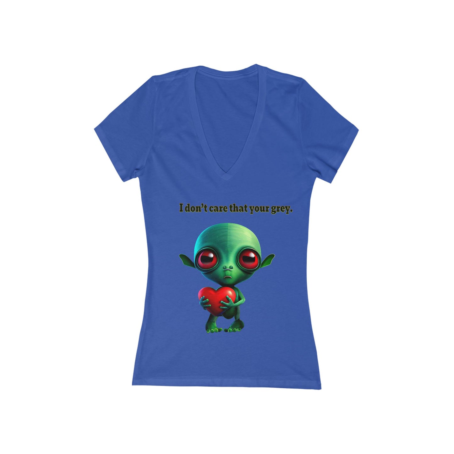 I don't care that your grey - Women's Jersey Short Sleeve Deep V-Neck Tee