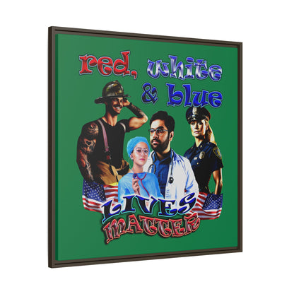 rw&b lives matter - framed canvas art (dark green)