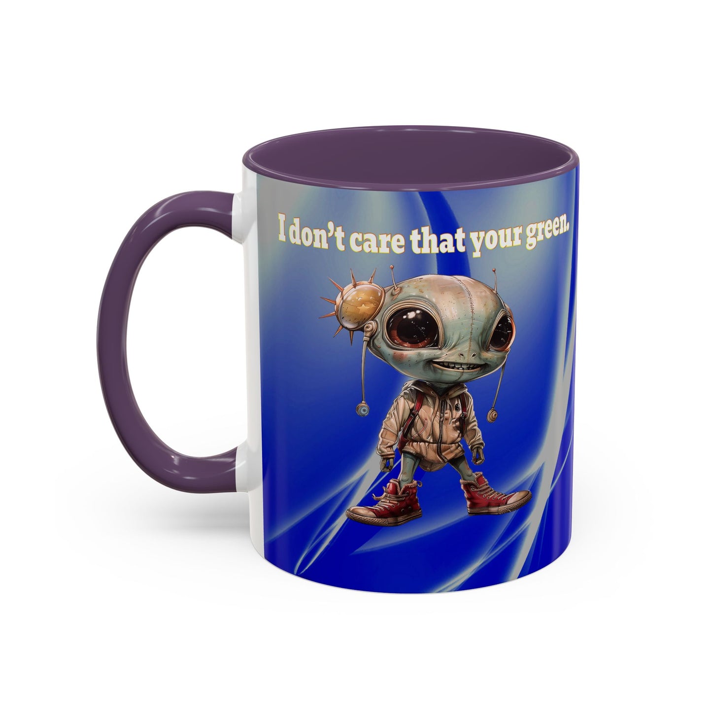 I don't care that your grey - Accent Mug (blue-white wave)