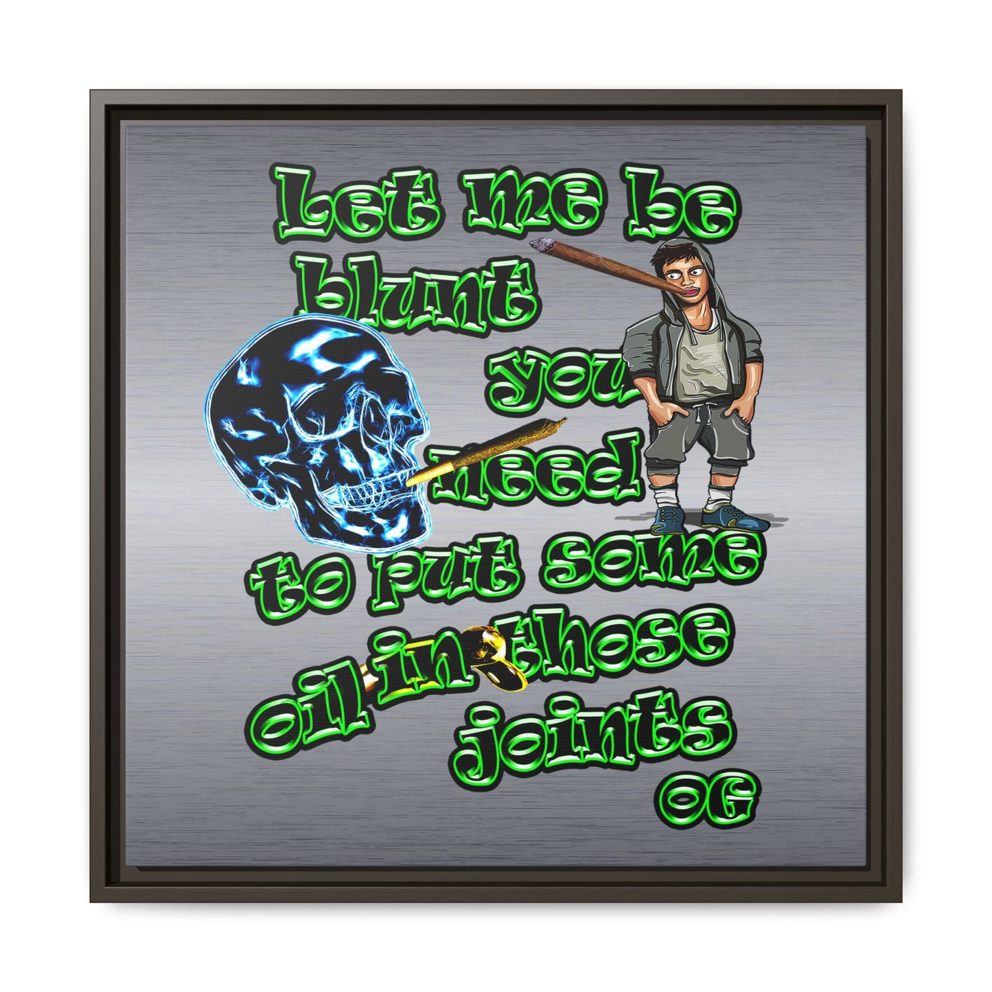 og - framed canvas art (brushed nickel)