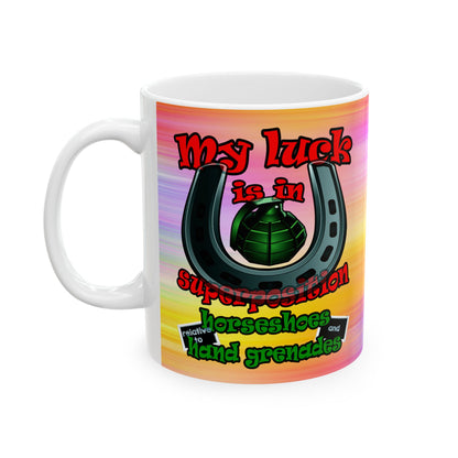 my luck - White Mug (color blur)