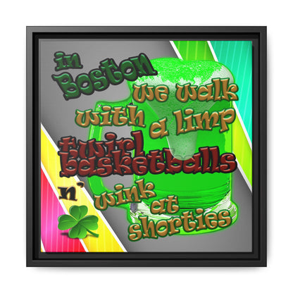 celtics logo - framed canvas art (rainbow split)