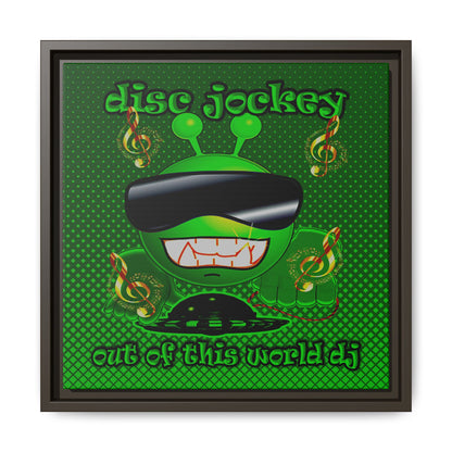 disc jockey - framed canvas art (logo green)