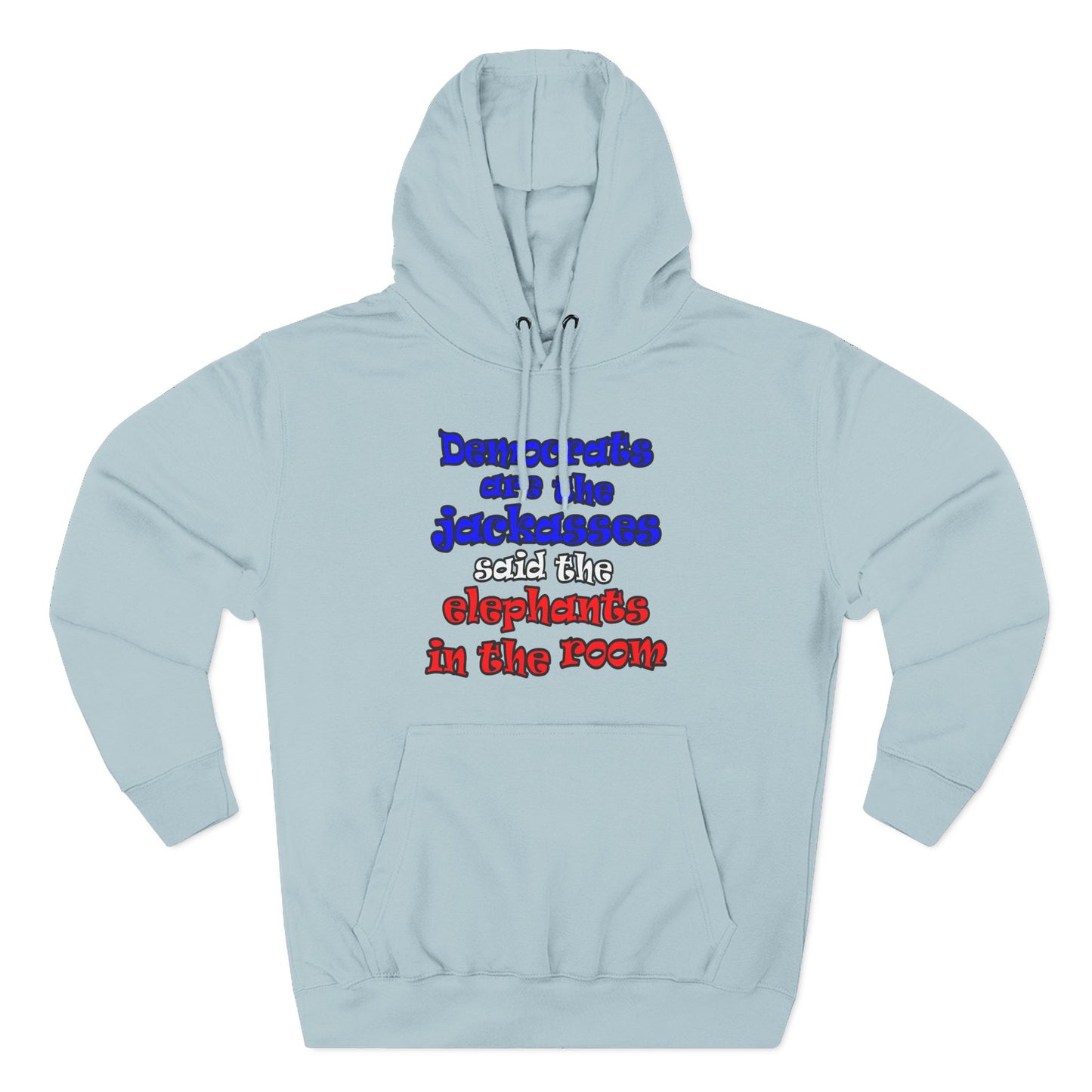 donkeys and elephants - Three-Panel Fleece Hoodie