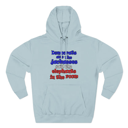 donkeys and elephants - Three-Panel Fleece Hoodie