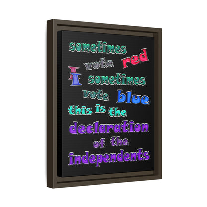 declaration of the independents - framed canvas art (black)