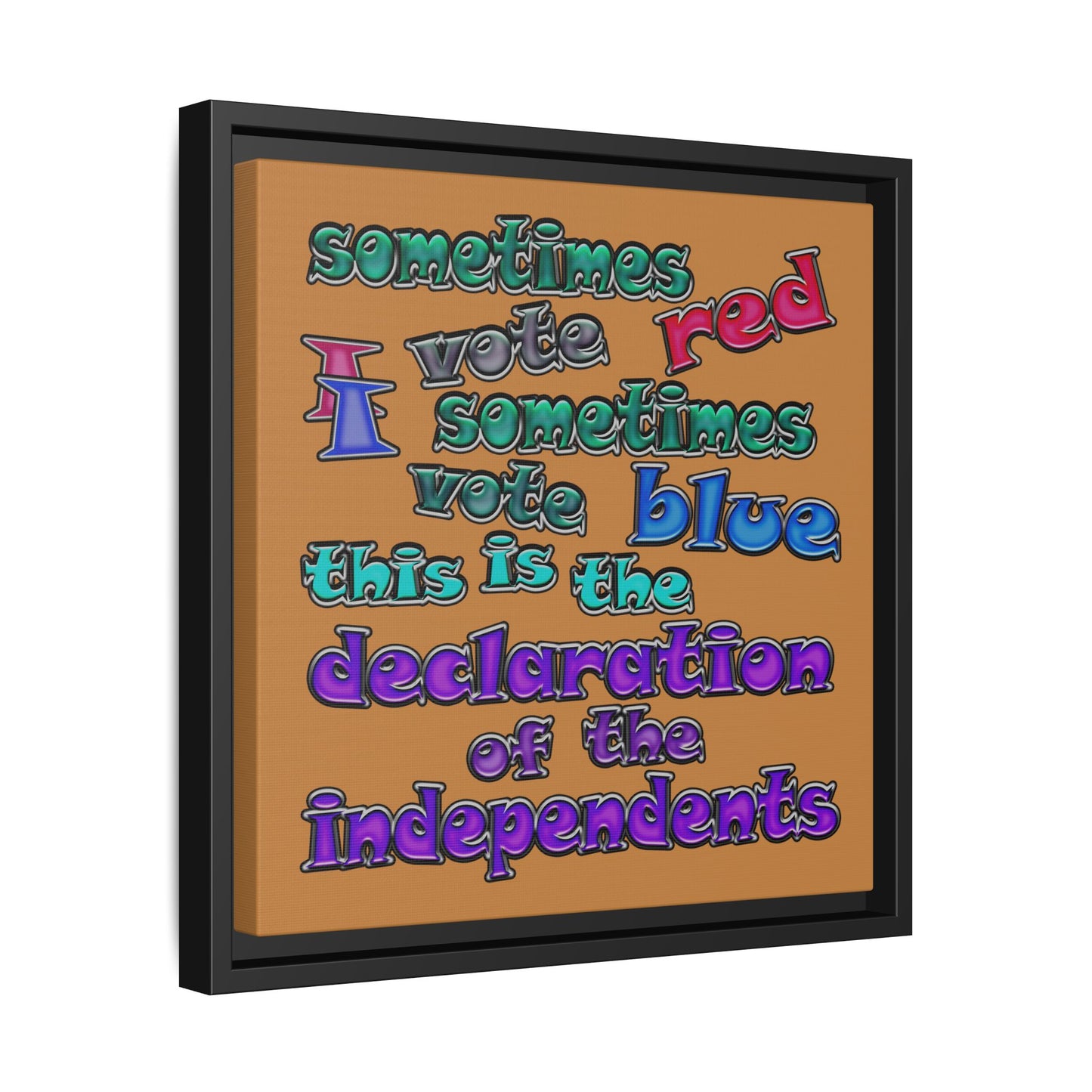 declaration of the independents - framed canvas art (light brown)