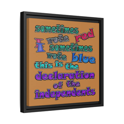 declaration of the independents - framed canvas art (light brown)