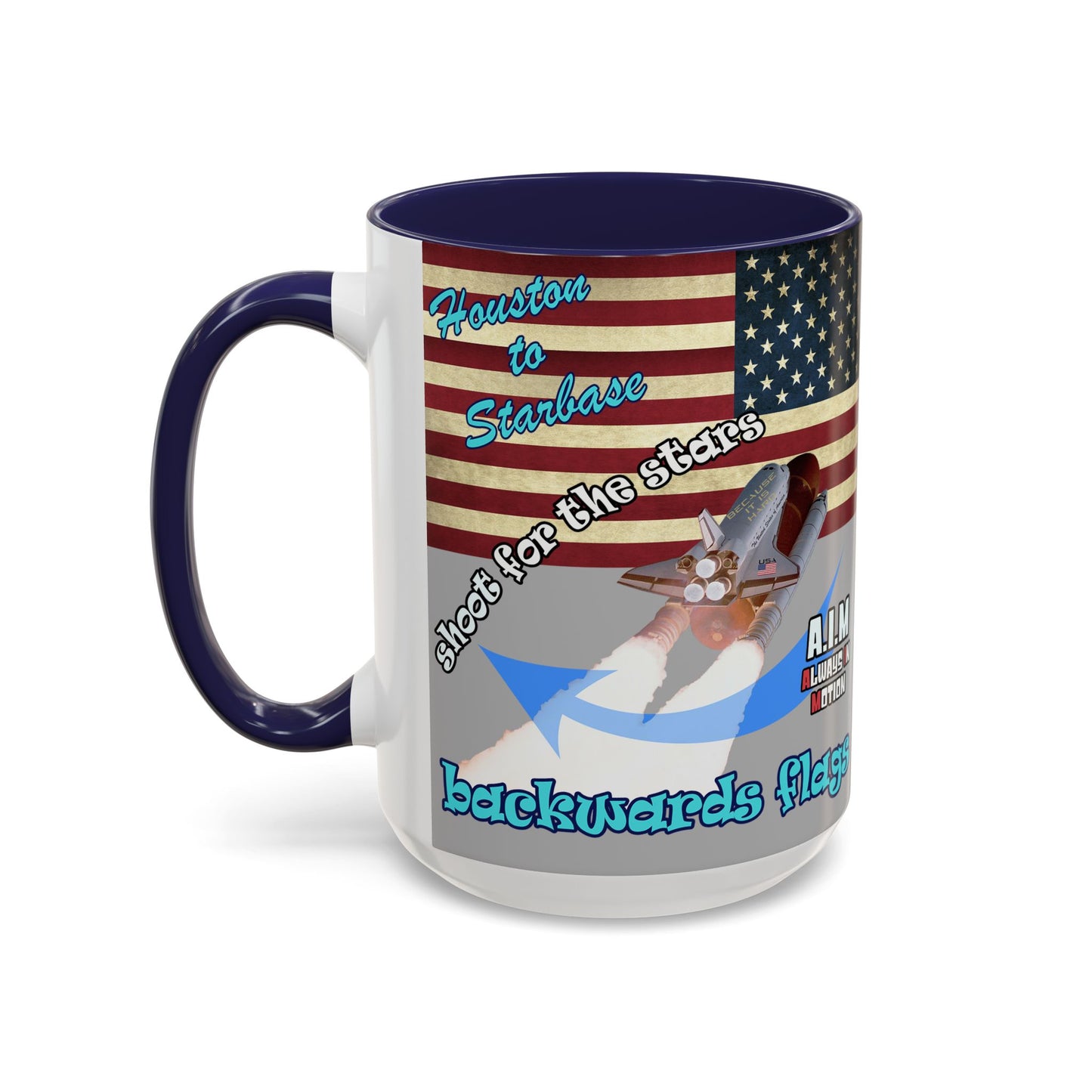shoot for the stars - Accent Mug (light grey)