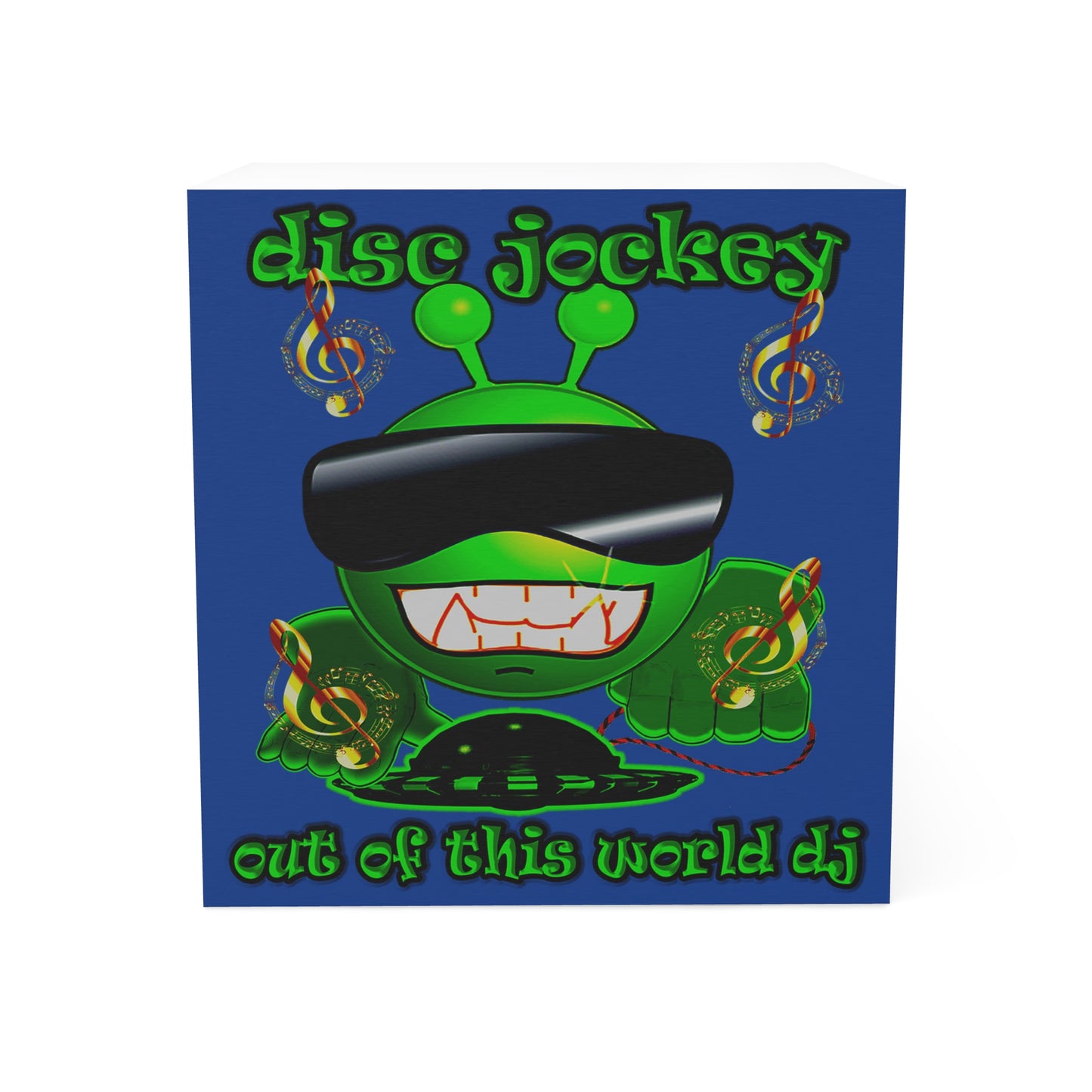 disc jockey - note cube (dark blue)