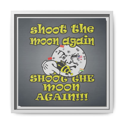 shoot the moon again - framed canvas art (grey-light grey)
