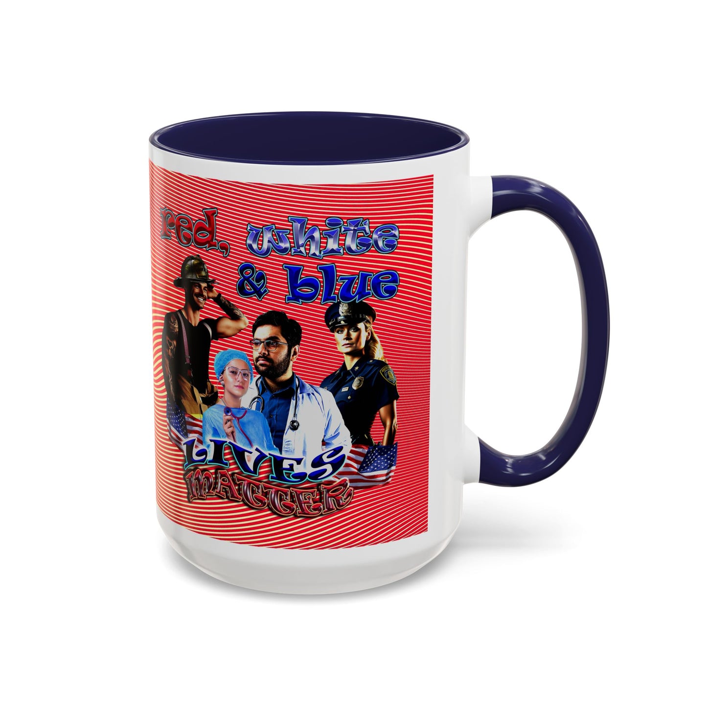 rw&b lives matter - Accent Mug (yellow-orange wave)