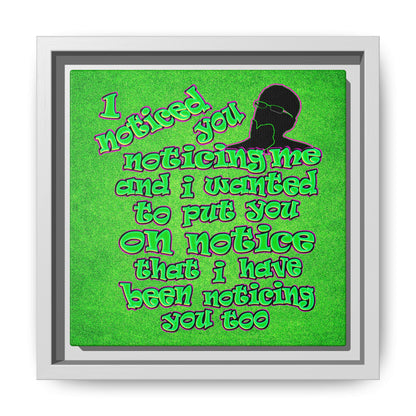 noticed you noticing - framed canvas art (green turf)