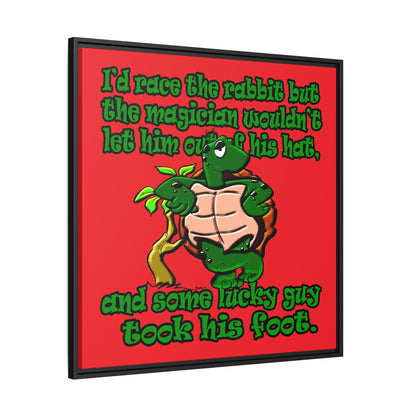 turtle race - framed canvas art (red)