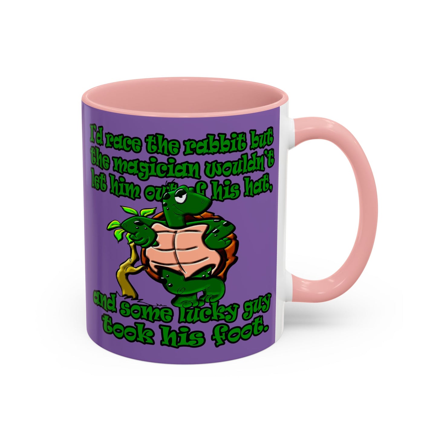 turtle race - Accent Mug (light purple)