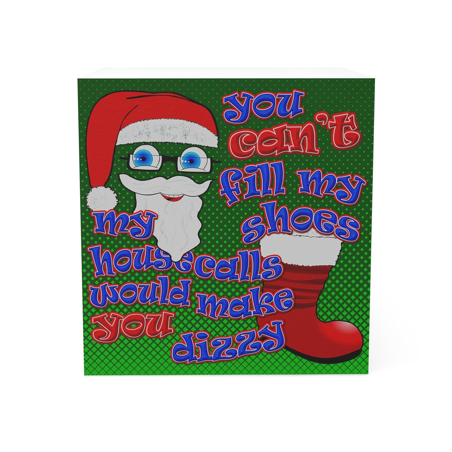 santa's shoes - note cube (logo green)