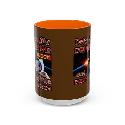 defy conquer reach - Accent Mug (brown)