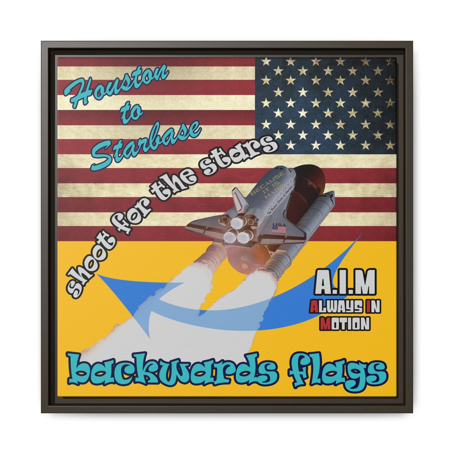 shoot for the stars - framed canvas art (yellow)