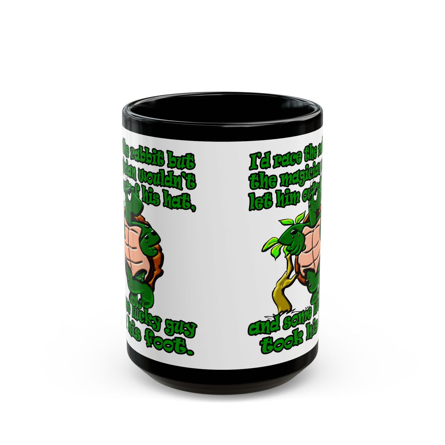 turtle race - Black Mug (white)