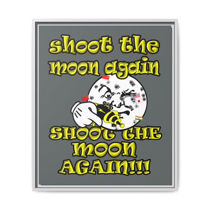 shoot the moon again - framed canvas art (dark grey)