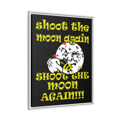 shoot the moon again - framed canvas art (black)