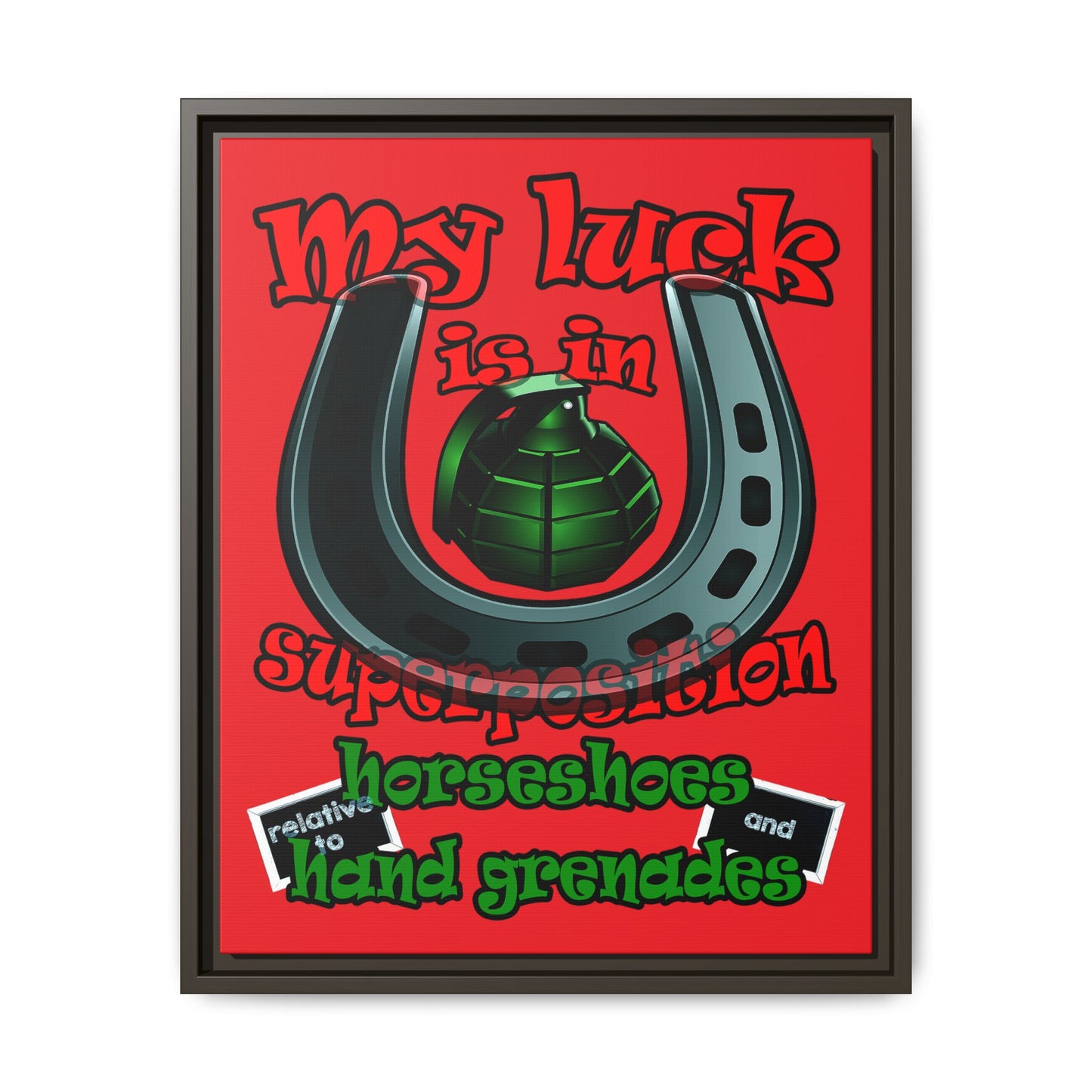 my luck - framed canvas art (red)