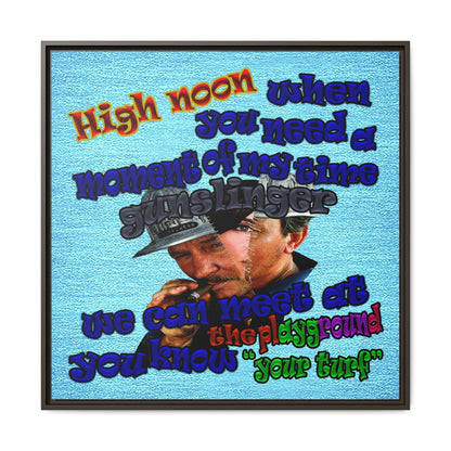 high noon - framed canvas art (faded blue)