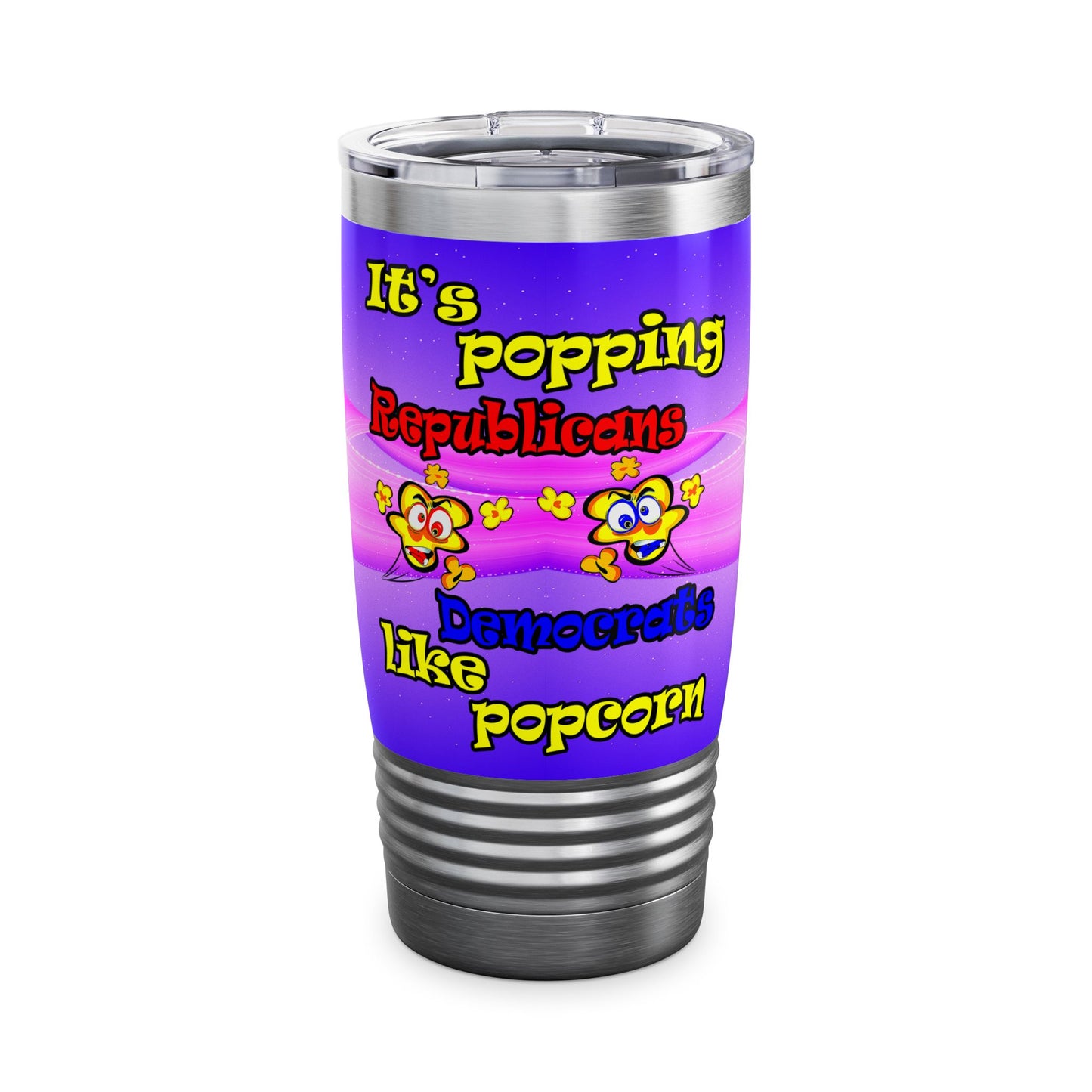 popping like popcorn - Ringneck Tumbler, 20oz (purple-pink wave)
