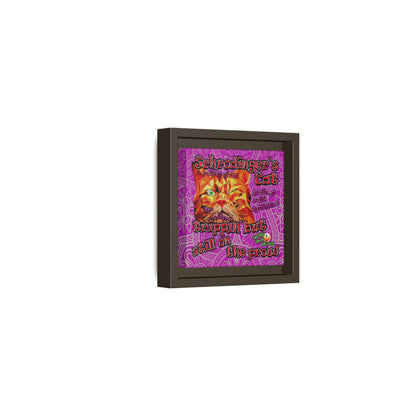 schrodinger's cat - framed canvas art (pink swirl)