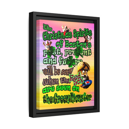 christmas spirits of boston - framed canvas art (color blur)