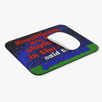 donkeys and elephants - Mouse Pad (Rectangle) ('snoops' background)