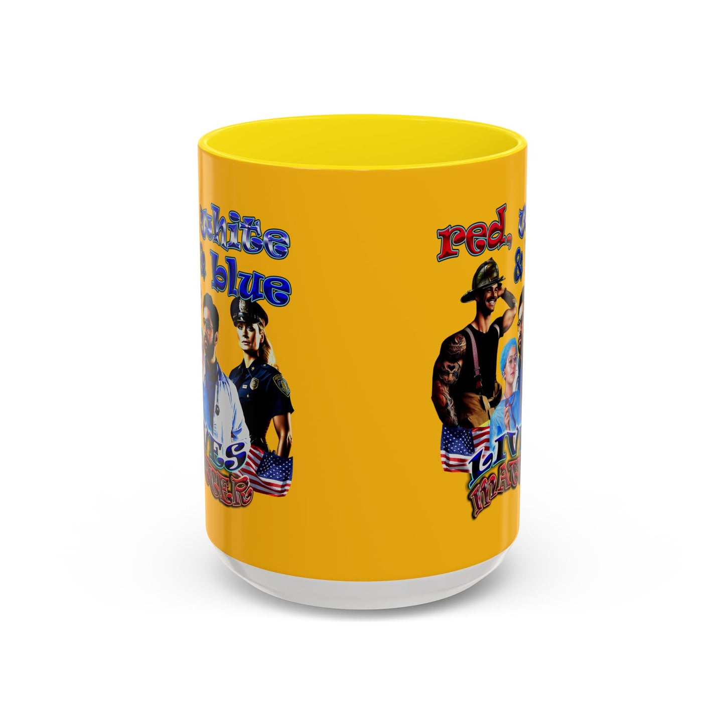 rw&b lives matter - Accent Mug (yellow)
