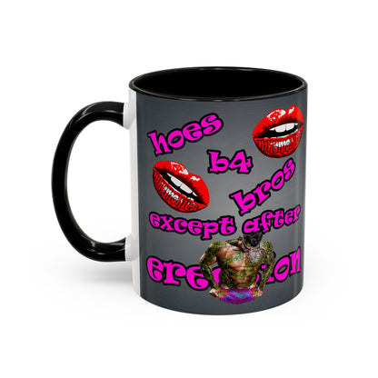 hoes b4 bros - Accent Mug (grey-light grey)